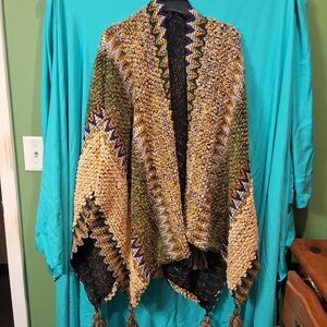 Multicolor Knit Women's Poncho New Without Tags.